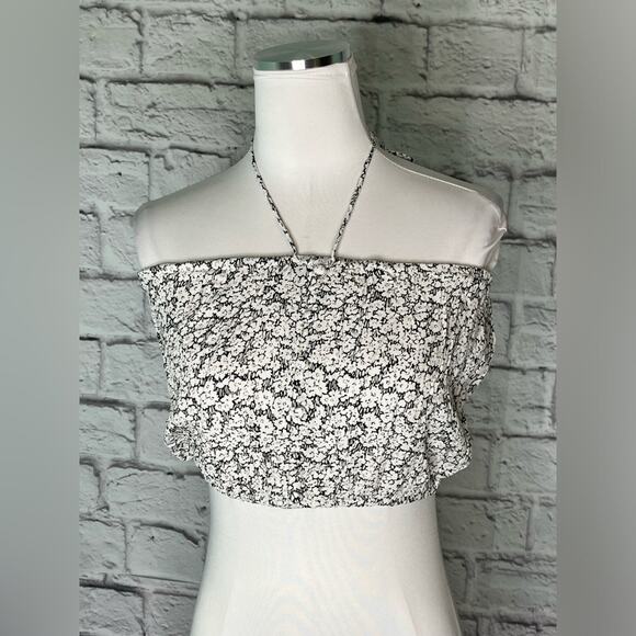 Volcom white floral tube top new size women’s small - Picture 1 of 7